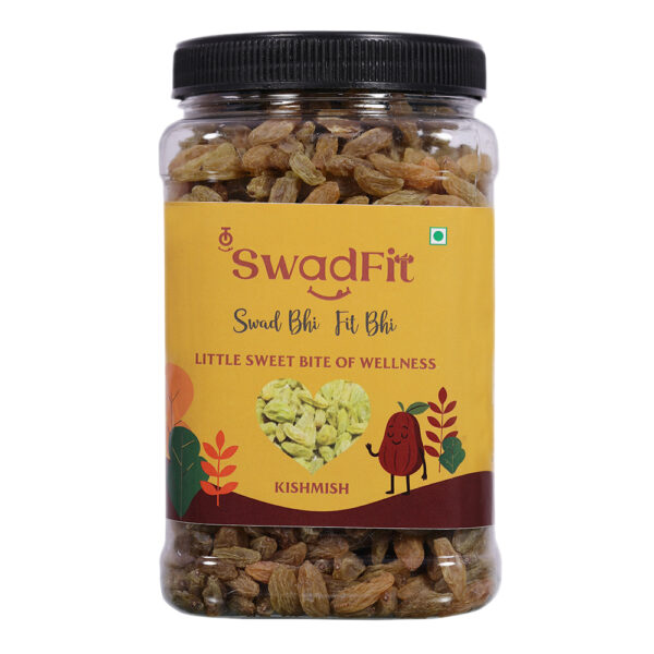 SWADFIT PREMIUM KISHMISH | SUN DRIED KISHMISH PURE PLUMP & DELICIOUS | NATURAL DRYFRUIT SNACK