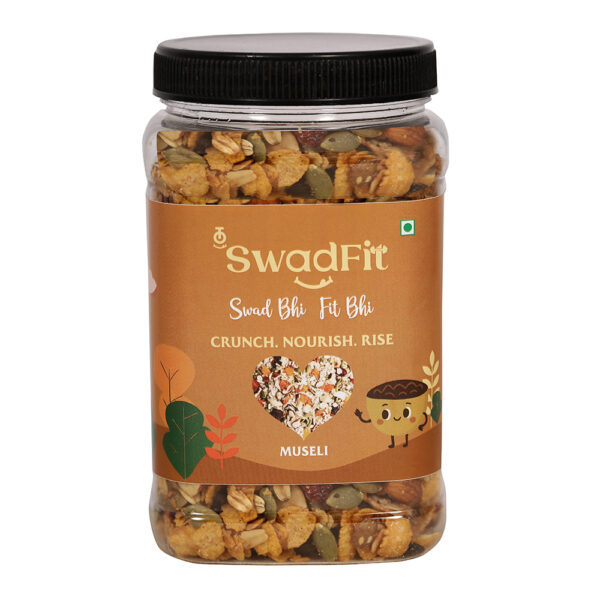 SWADFIT PREMIUM MUSELI | A WHOLESOME BLEND OF GRAINS, NUTS & FRUITS| NATURAL MULTIGRAIN  MUSELI