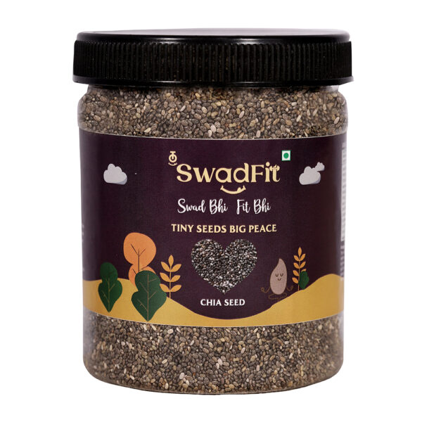 SWADFIT PREMIUM CHIA SEED | OMEGA-3 RICH, HIGH FIBER SUPERFOOD | BEST QUALITY SEED SNACK